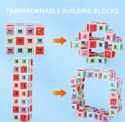 3d Blocks Puzzle Cube Transform Movable Shape Building Blocks – 180 Pieces