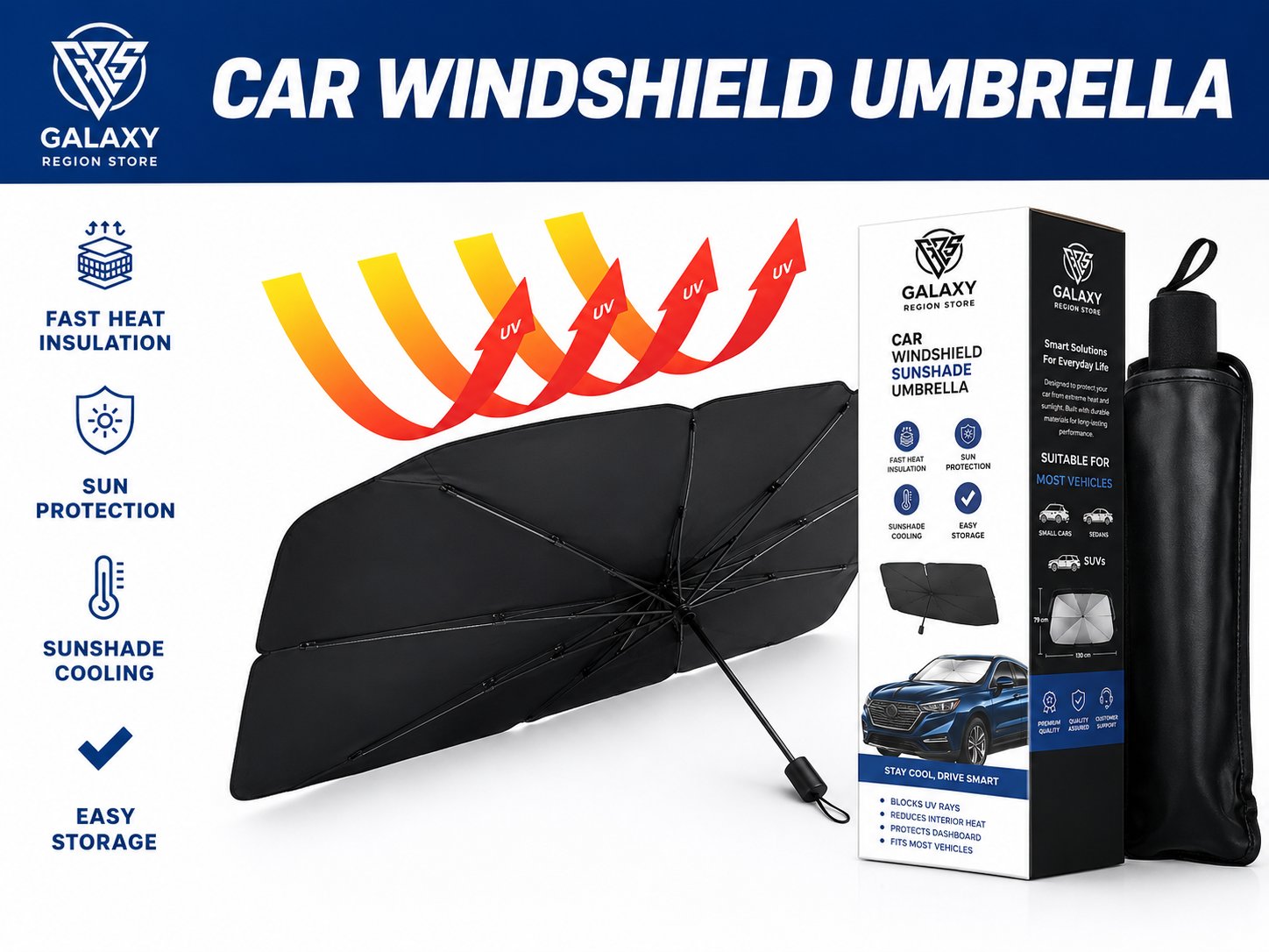 Front Window Sunshade Windscreen Car Umbrella