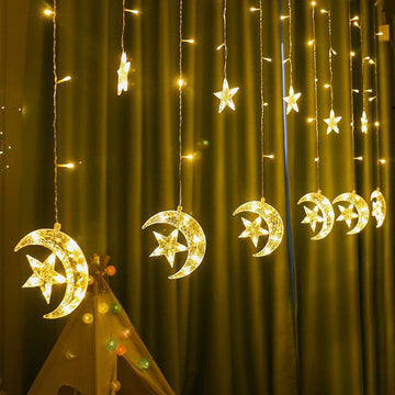 Moon & Stars Fairy Lights for Ramadan and Eid Decoration and Celebration