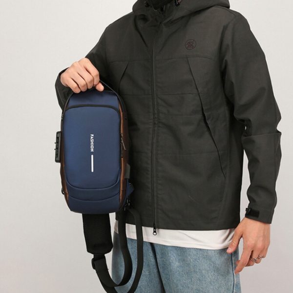 Men Anti Theft Chest Bag Shoulder USB Charging Crossbody Package School Short Trip Messengers Gym Men’s Sling Sports