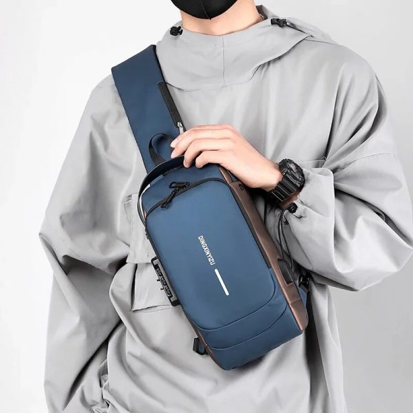 Men Anti Theft Chest Bag Shoulder USB Charging Crossbody Package School Short Trip Messengers Gym Men’s Sling Sports